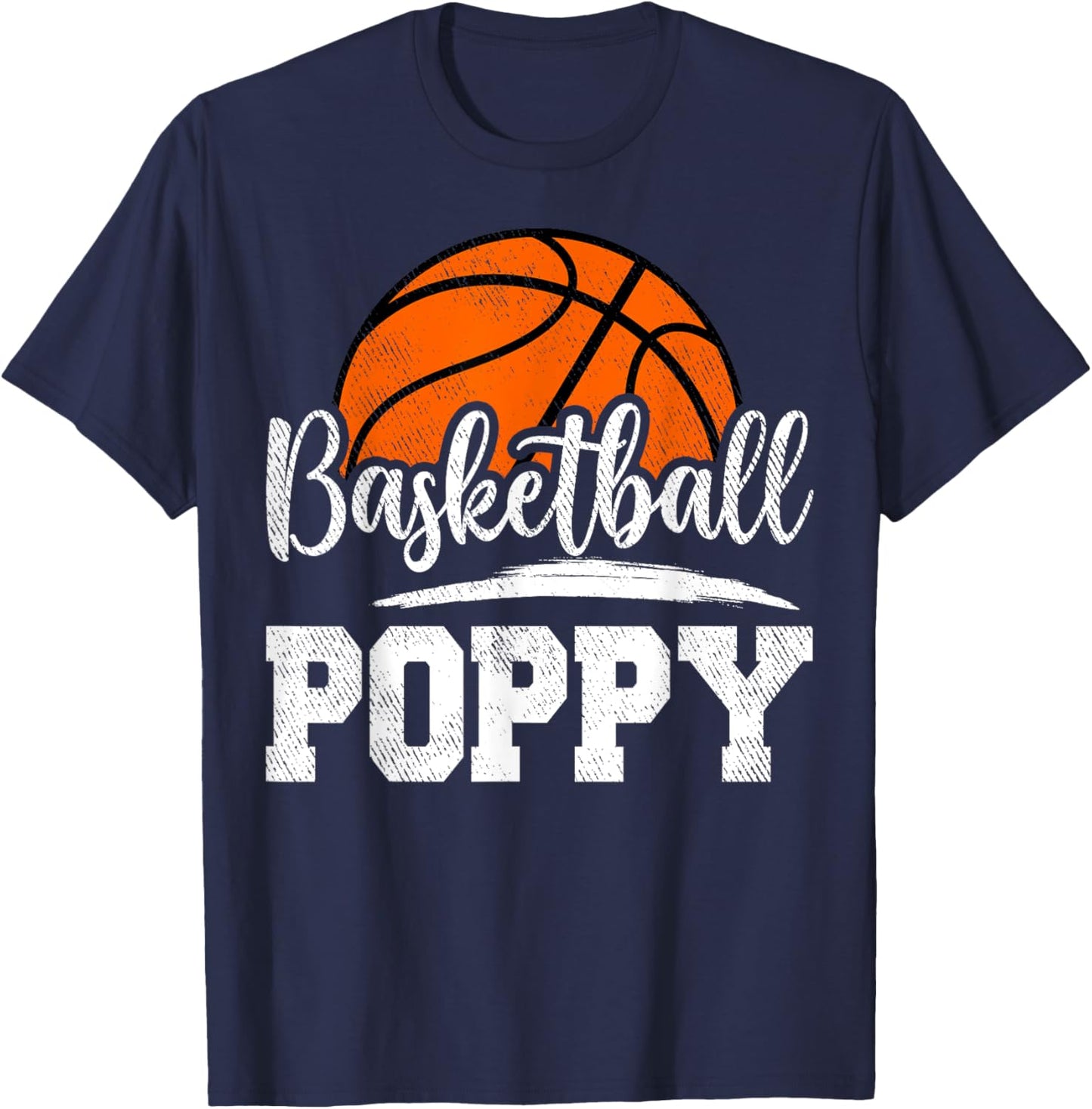 Basketball Poppy Basketball Player Game Day Father's Day T-Shirt - T-Shirt | Navy