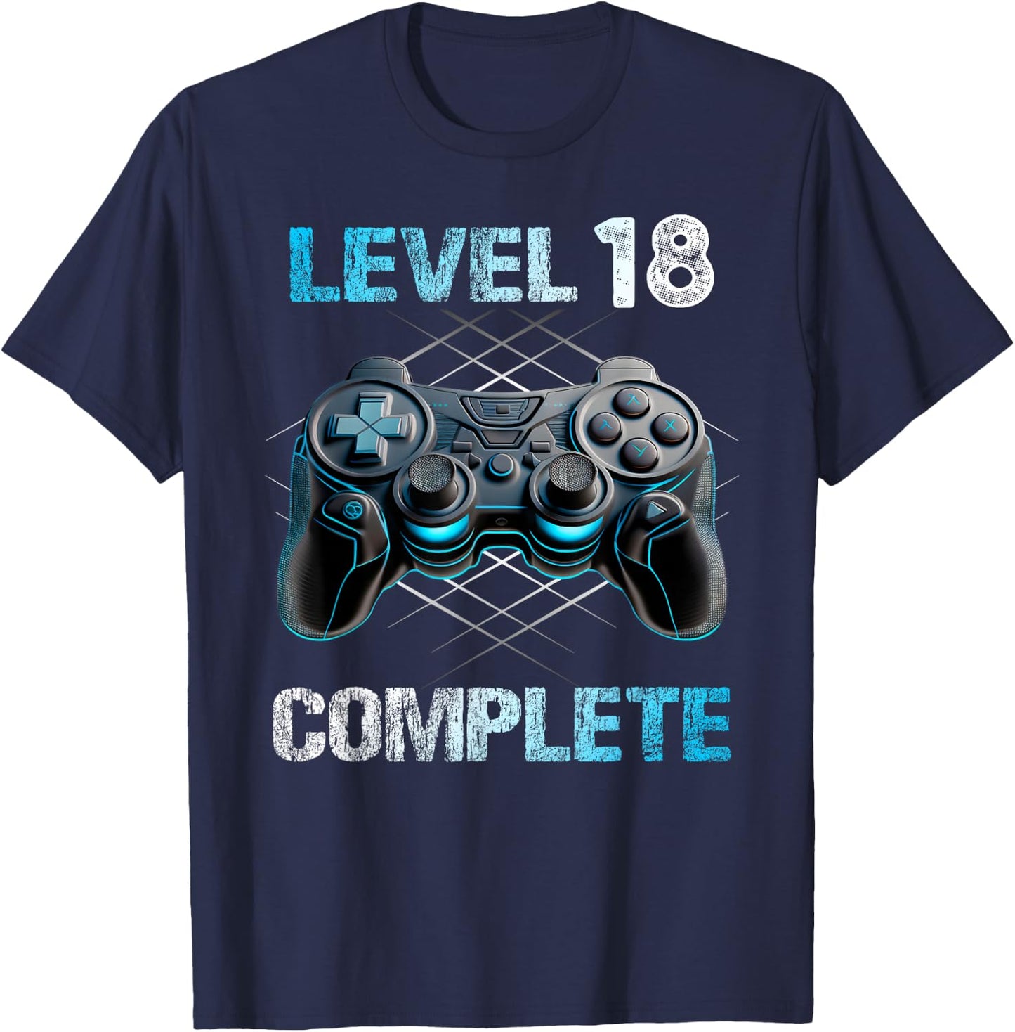 Level 18 Complete Gamer Boy 18th Birthday Unlocked , black T-Shirt - T-Shirt | Navy