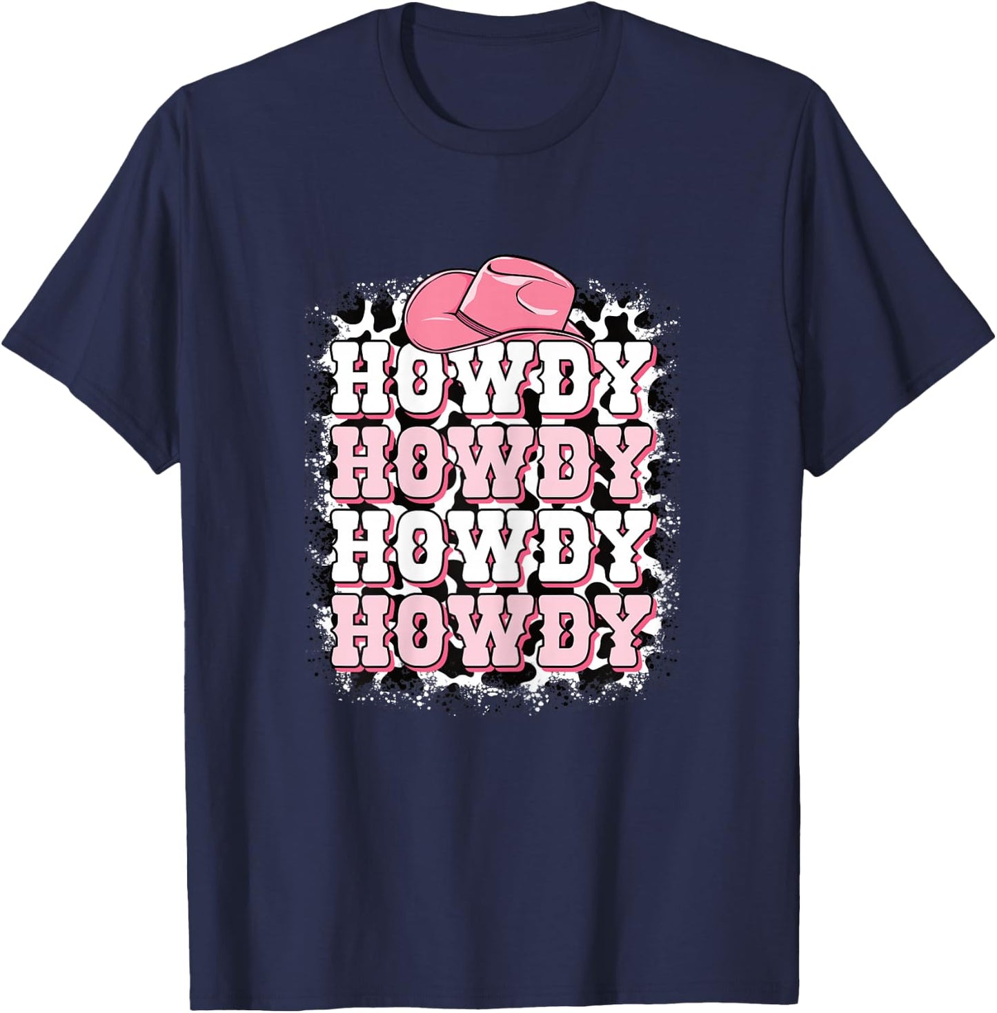 Howdy Western Country Cowgirl Rodeo Women Girls T-Shirt - T-Shirt | Navy
