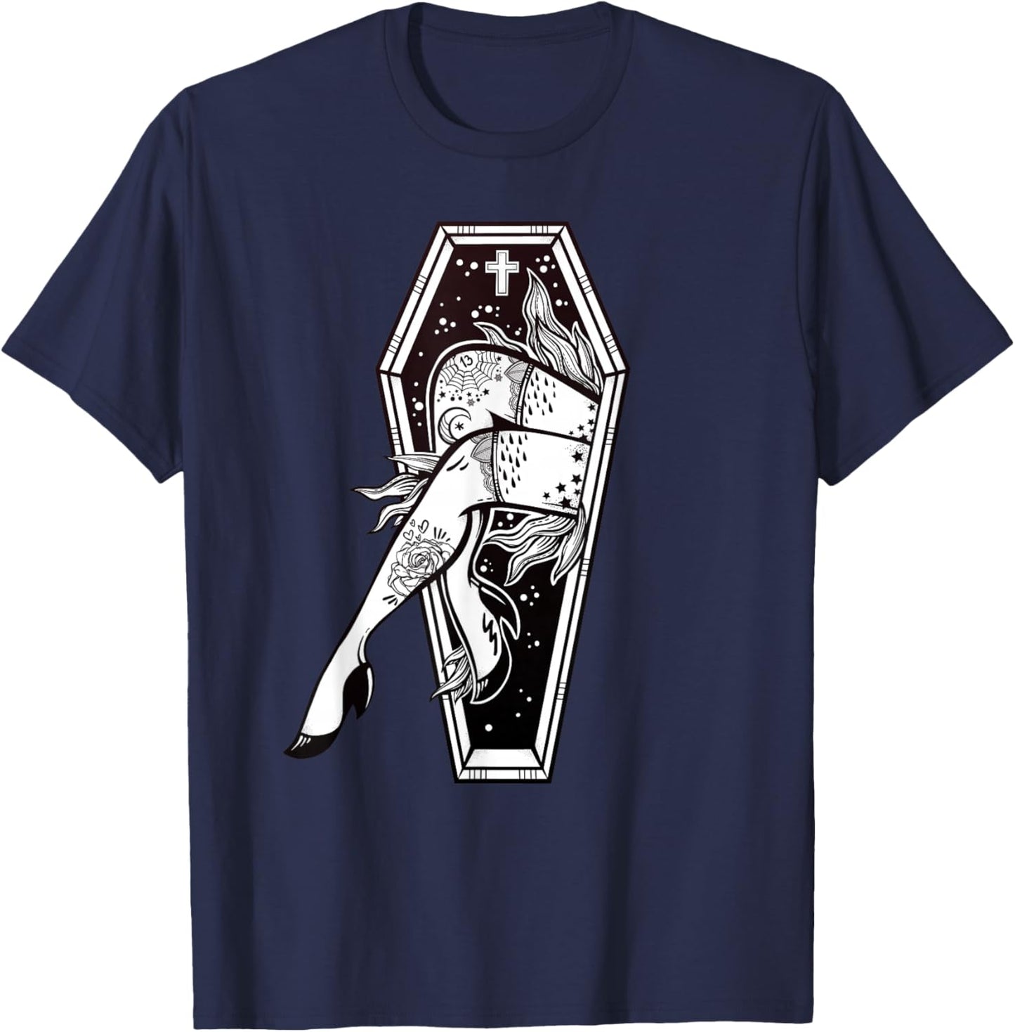 Sexy Zombie Legs - Flash Tattoo Coffin - Pin-Up T-Shirt - T-Shirt | Navy