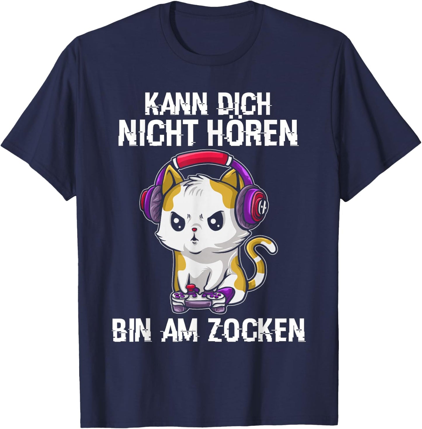 Gaming Geschenk Zocken Gaming Controller Zocker Lustig Herren RPG Schwarz S EU Klein T-Shirt - T-Shirt | Navy