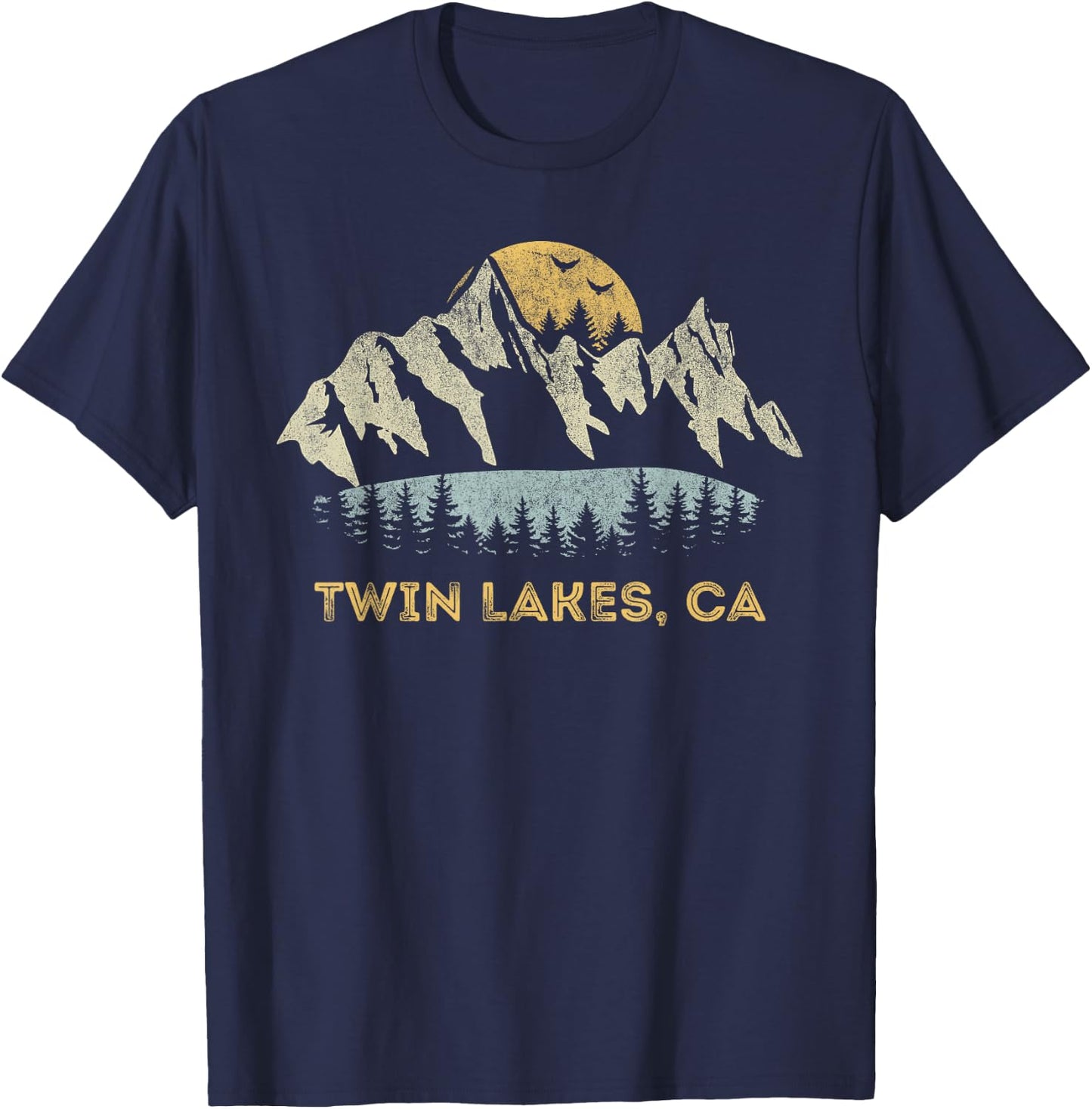 Twin Lakes California Mountain Sunset Sunrise CA T-Shirt - T-Shirt | Navy