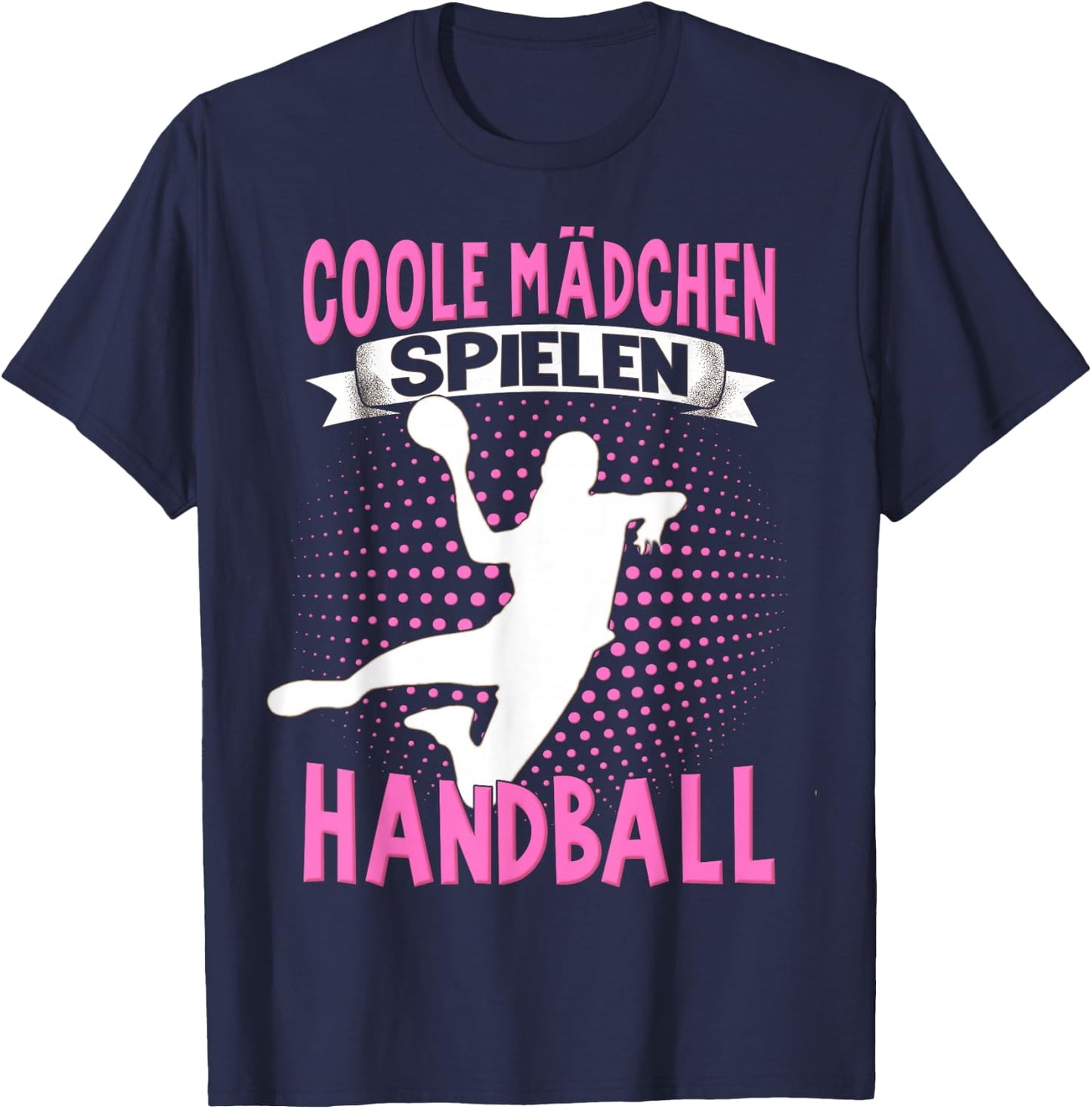 Handballer Women's Children's Cool Girls Playing Handball , black T-Shirt - T-Shirt | Navy