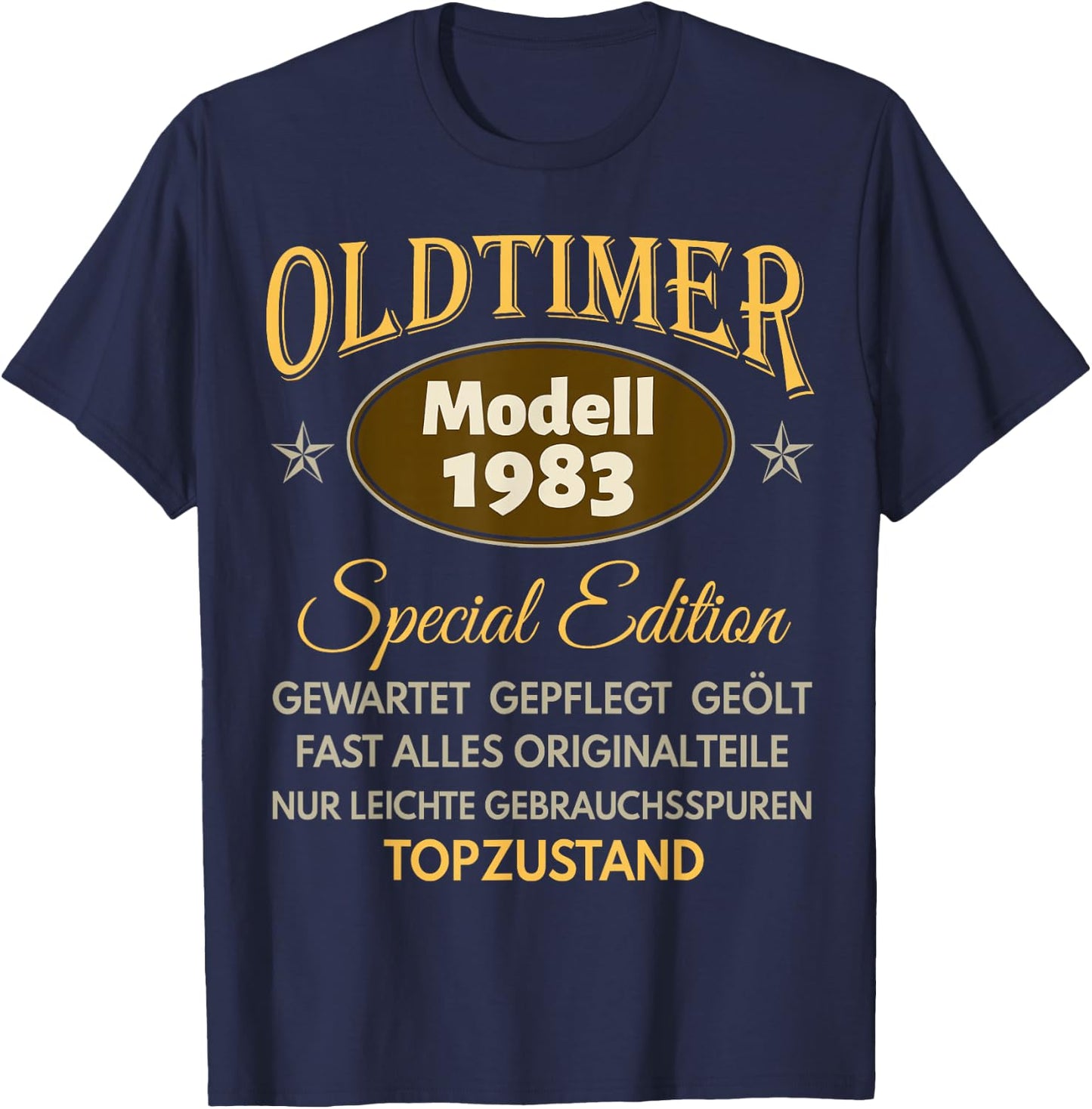 40th Birthday Man Woman 40 Years 1983 Decorative Funny Gift , black T-Shirt - T-Shirt | Navy