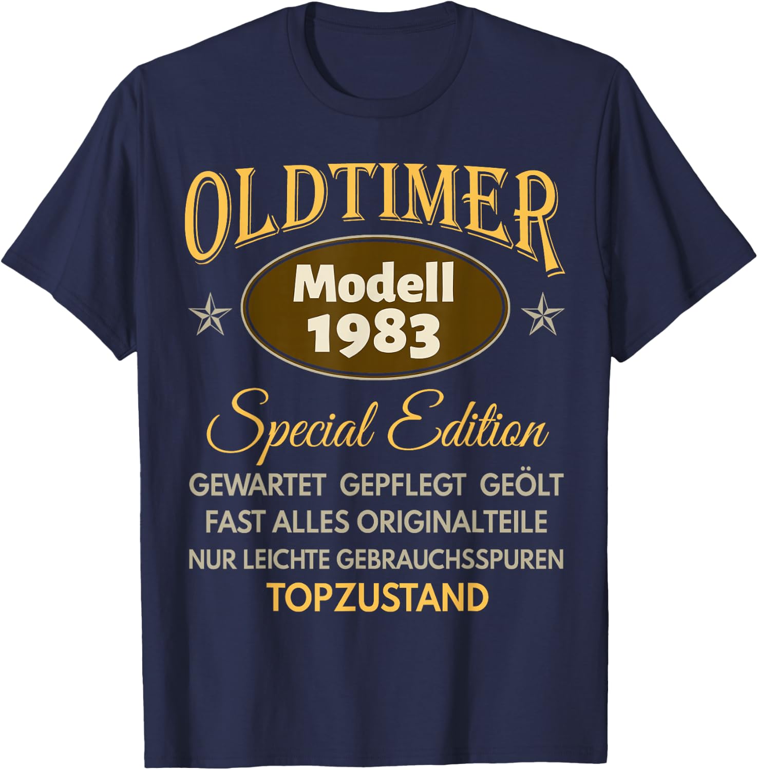 40th Birthday Man Woman 40 Years 1983 Decorative Funny Gift , black T-Shirt - T-Shirt | Navy