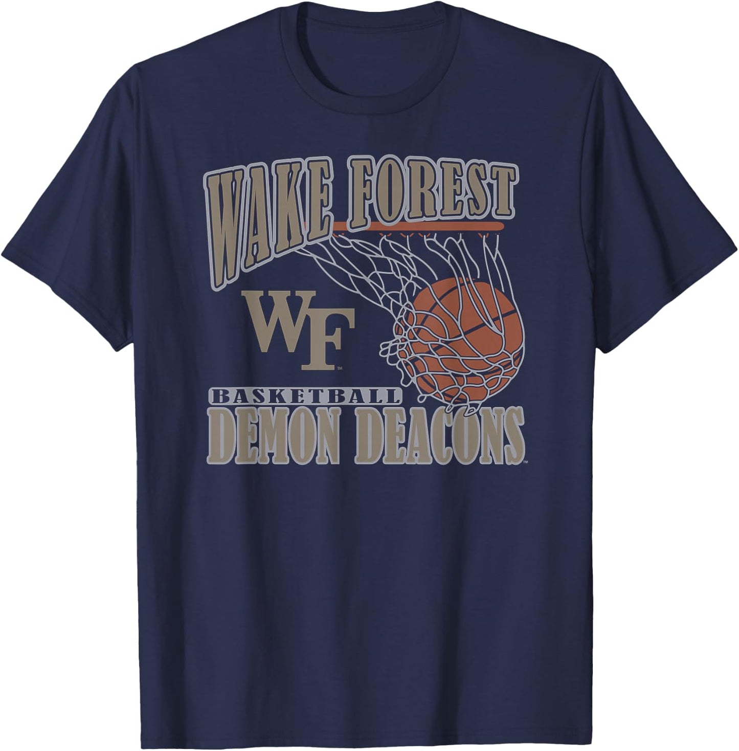 Wake Forest Demon Deacons Basketball Vintage Lift Black T-Shirt - T-Shirt | Navy
