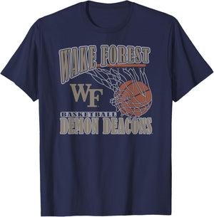 Wake Forest Demon Deacons Basketball Vintage Lift Black T-Shirt - T-Shirt | Navy