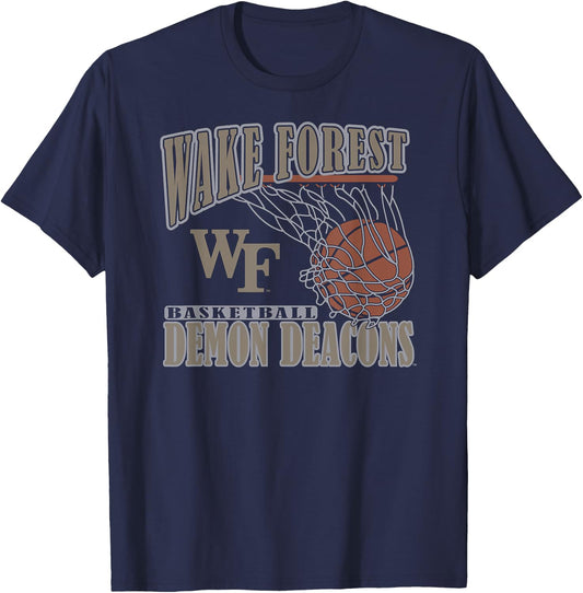 Wake Forest Demon Deacons Basketball Vintage Lift Black T-Shirt - T-Shirt | Navy