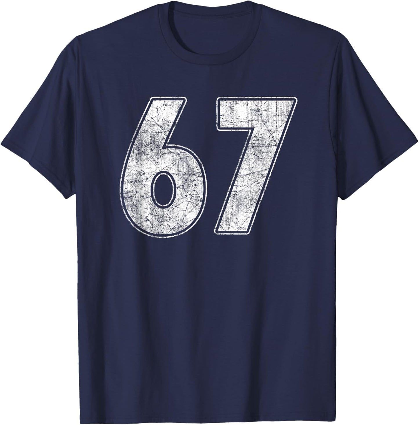 #67 Trikot Nummer 67 Uniform Größter Fan Lieblingsspieler T-Shirt - T-Shirt | Navy