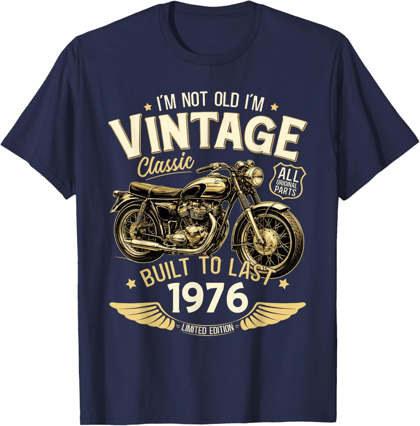 50. Geburtstag Mann Geschenk Motorrad Motorradfahrer 1976 T-Shirt - T-Shirt | Navy
