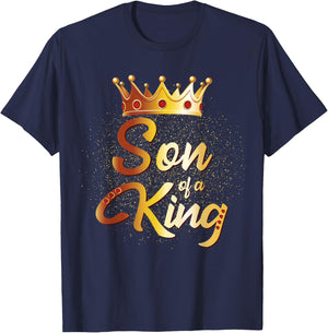 Son of a King Shirt Boys Kids Son Father Matching T-Shirt - T-Shirt | Navy