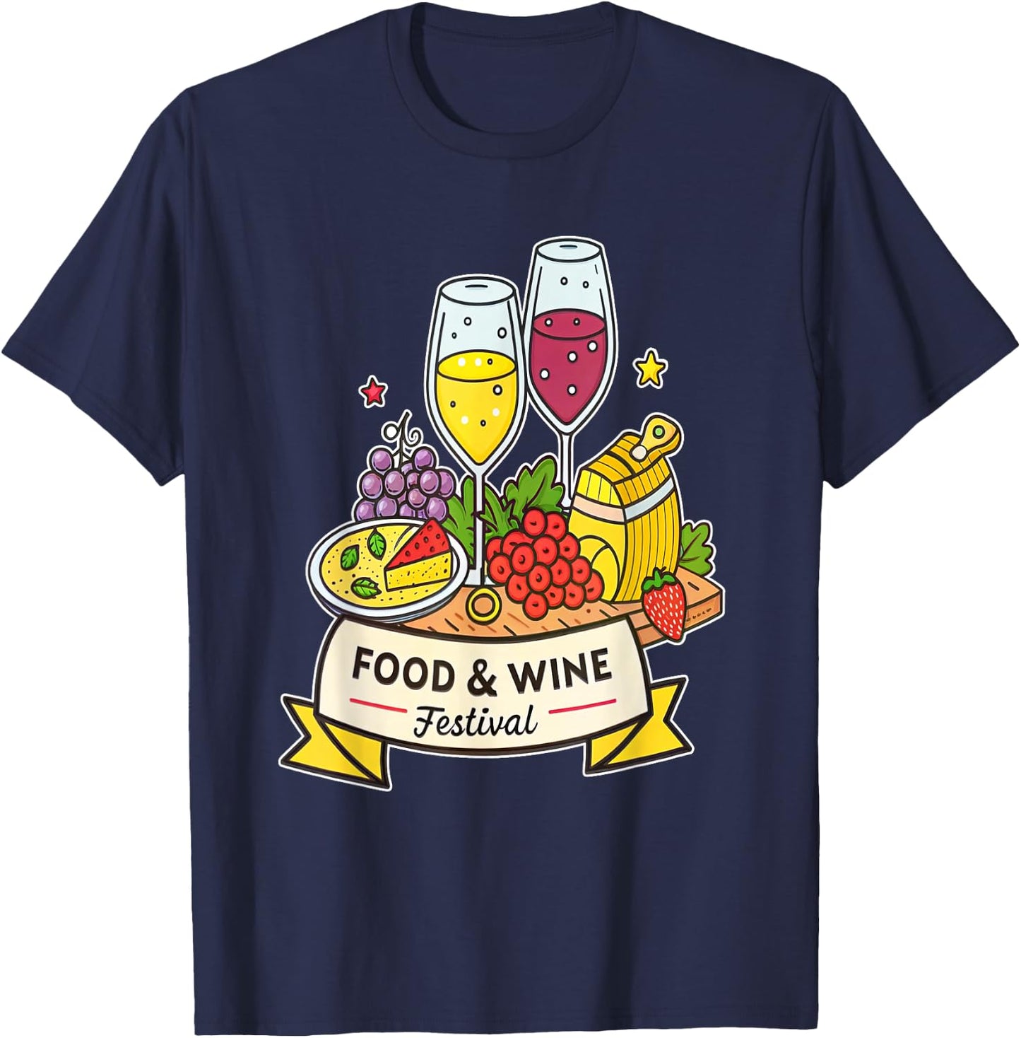 Enjoy Wine and Cheese Food Festival T-Shirt - T-Shirt | Navy