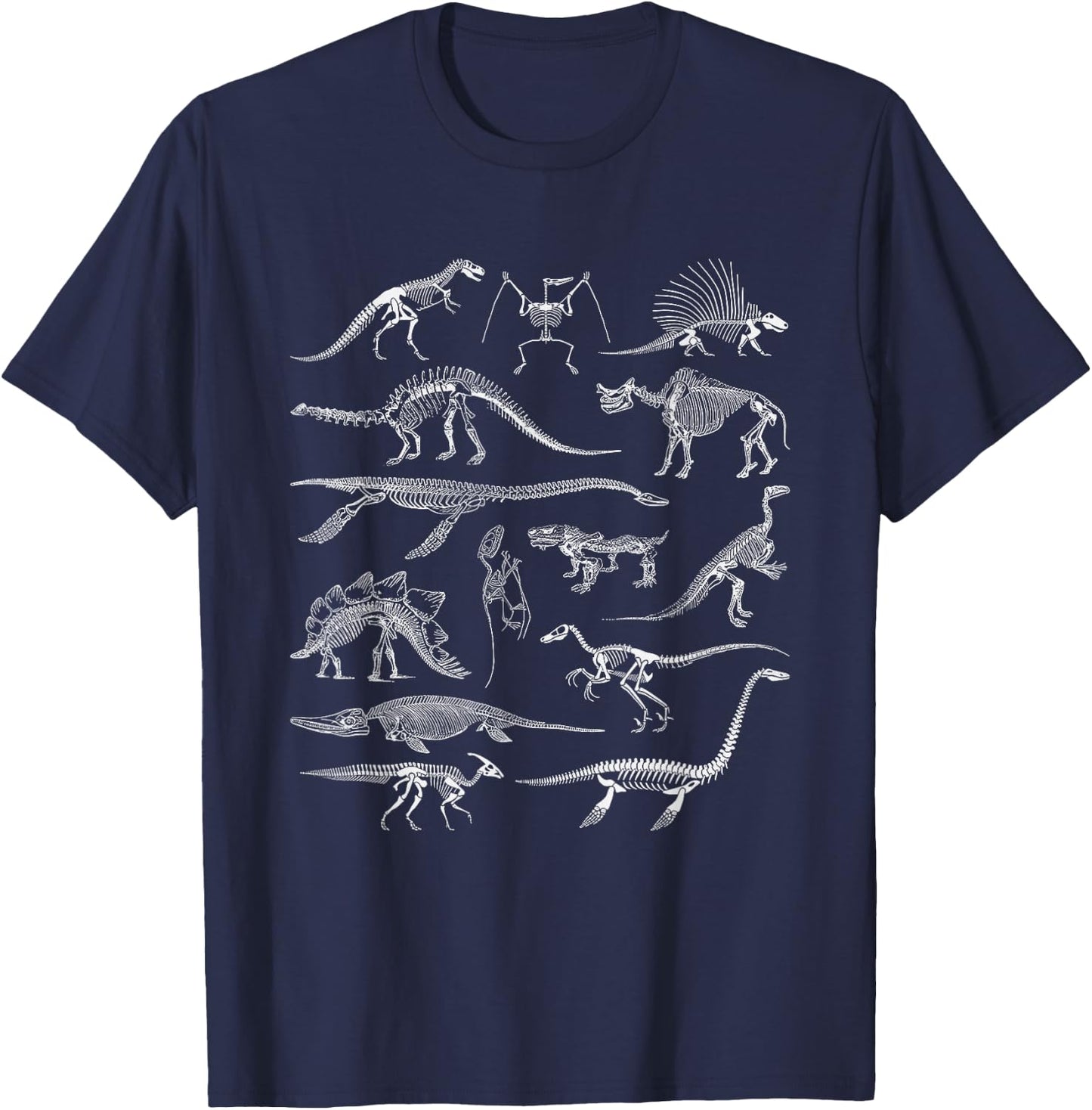 Dinosaur Skeleton Fossil Prehistoric Bones of Dinosaurs T-Shirt - T-Shirt | Navy