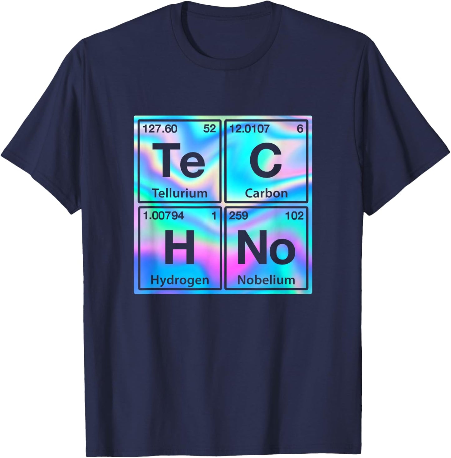 Techno Rave Periodic Table Electro Music Raver Festival T-Shirt - T-Shirt | Navy
