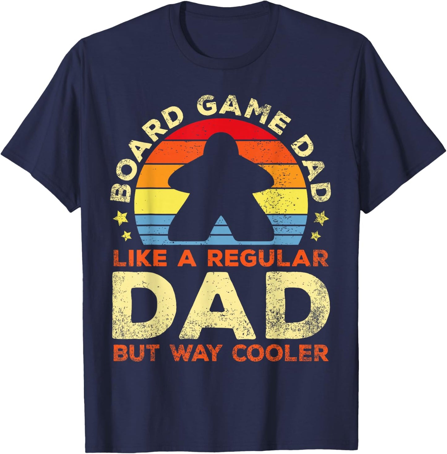 Board Game Dad Board Gamer Father Board Games , Black, S T-Shirt - T-Shirt | Navy