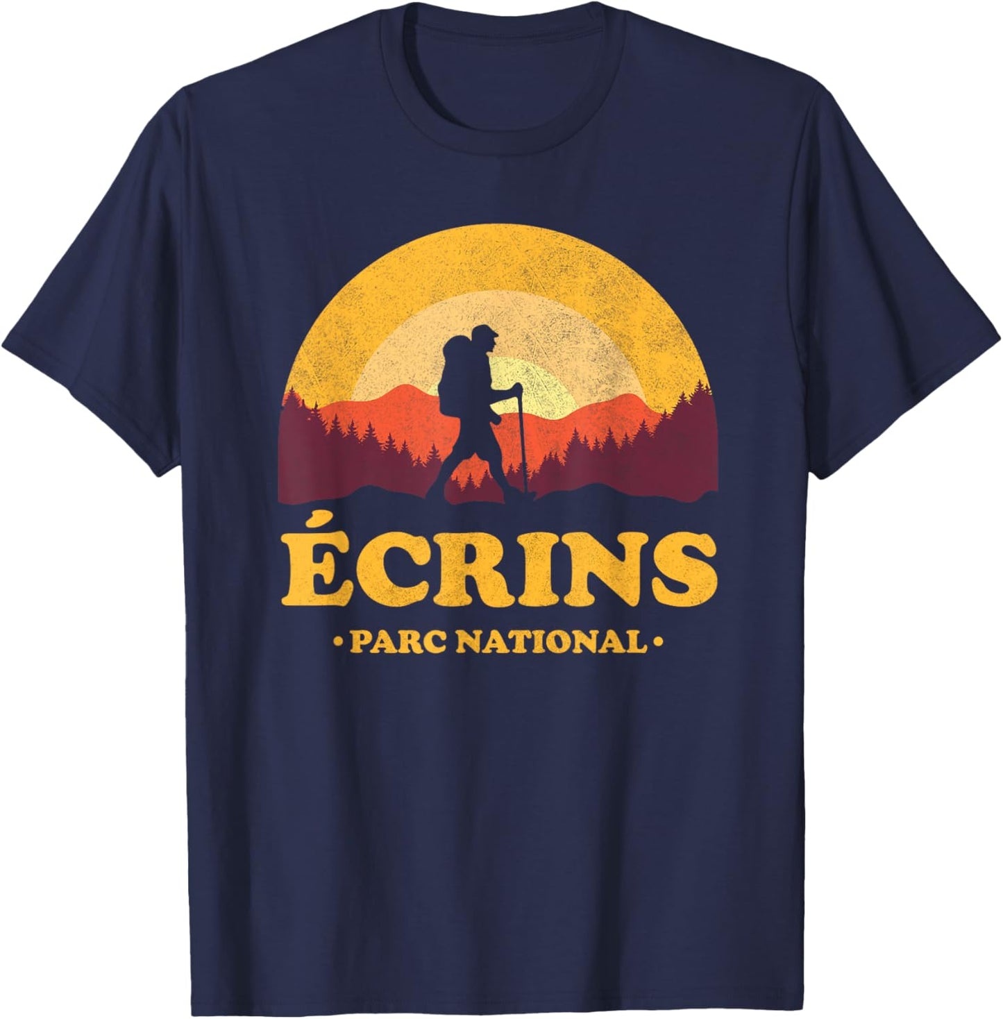 Écrins Parc National France - Paradise Hiking , Black, S T-Shirt - T-Shirt | Navy