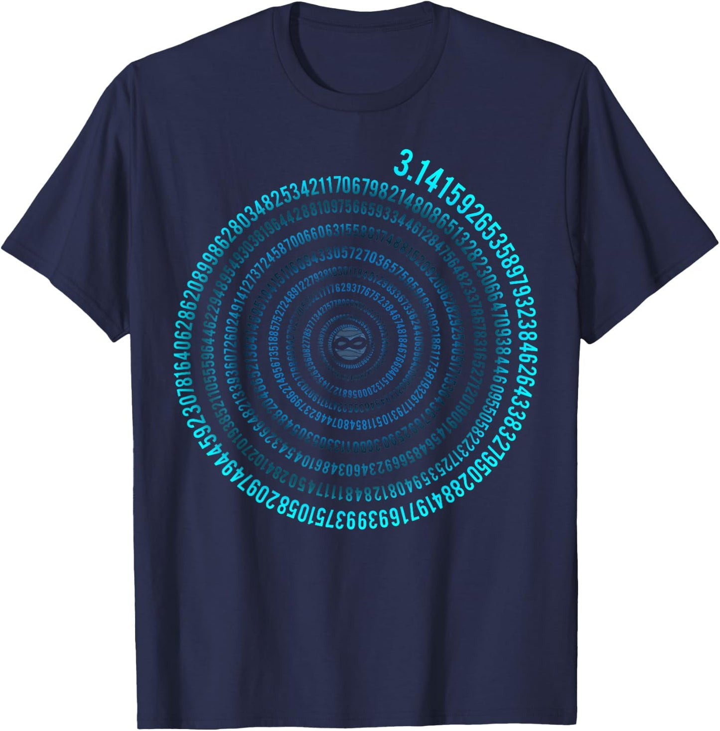 Pi Spiral Symbol Math Infinity Irrational Number T-Shirt - T-Shirt | Navy