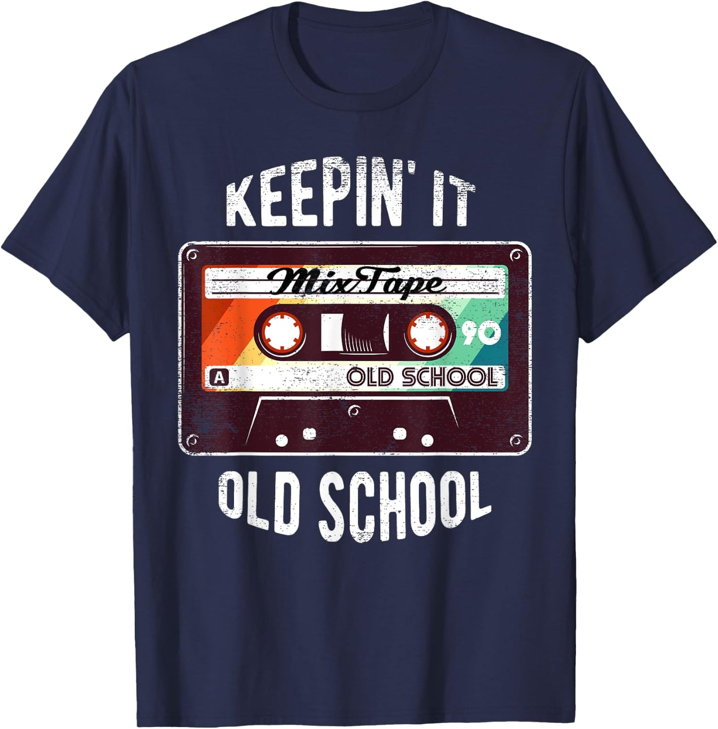 Old School Hip Hop 80s 90s Mixtape Graphic T Shirt T-Shirt - T-Shirt | Navy