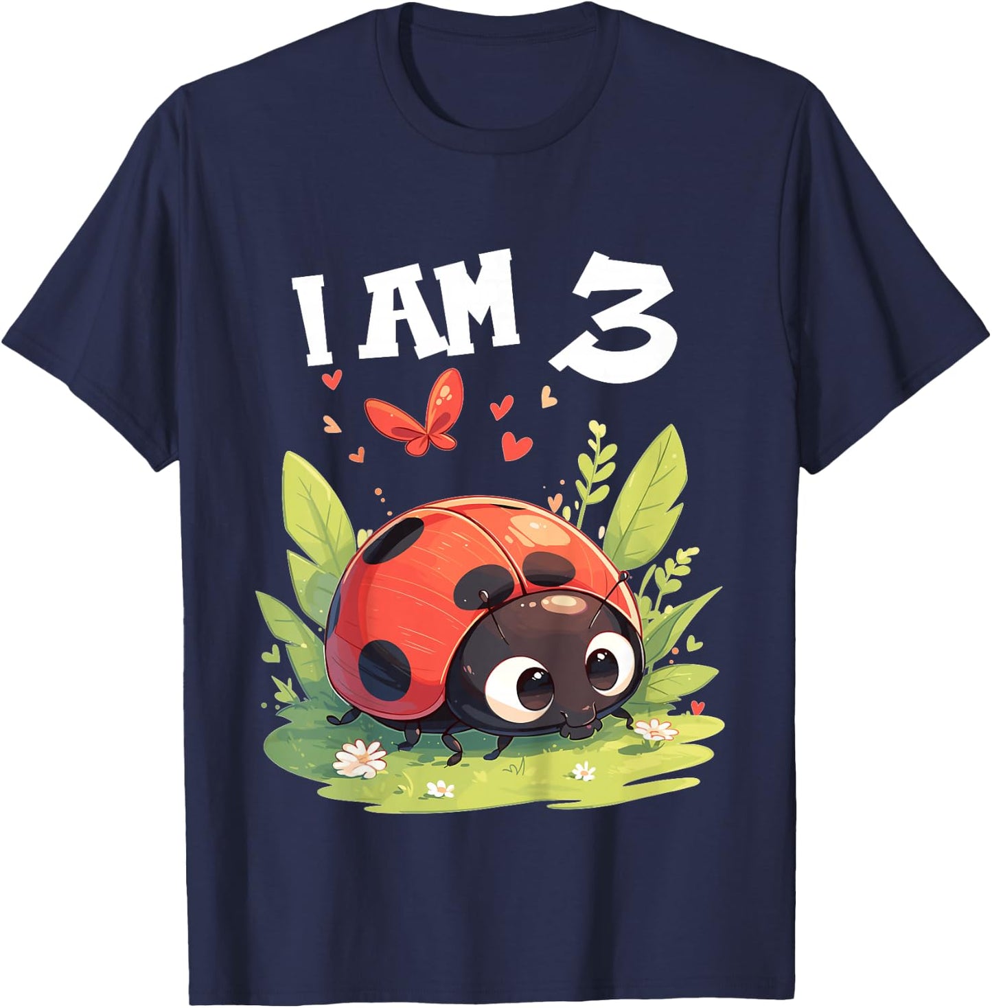 Kids 3 Years old 3 birthday Ladybugs Boy Girl Ladybug T-Shirt - T-Shirt | Navy
