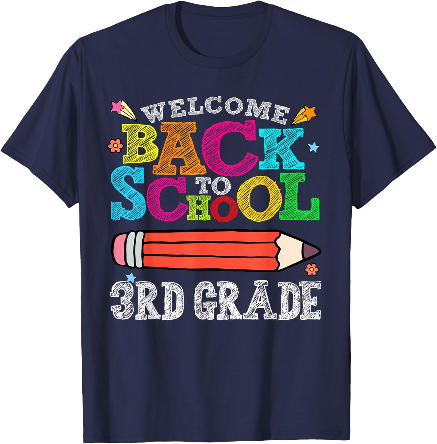Welcome Back To School 3rd Third Grade for Teachers T-Shirt - T-Shirt | Navy