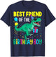Best Friend of The Birthday Party Outfit Dinosaur Bestie T-Shirt - T-Shirt | Navy