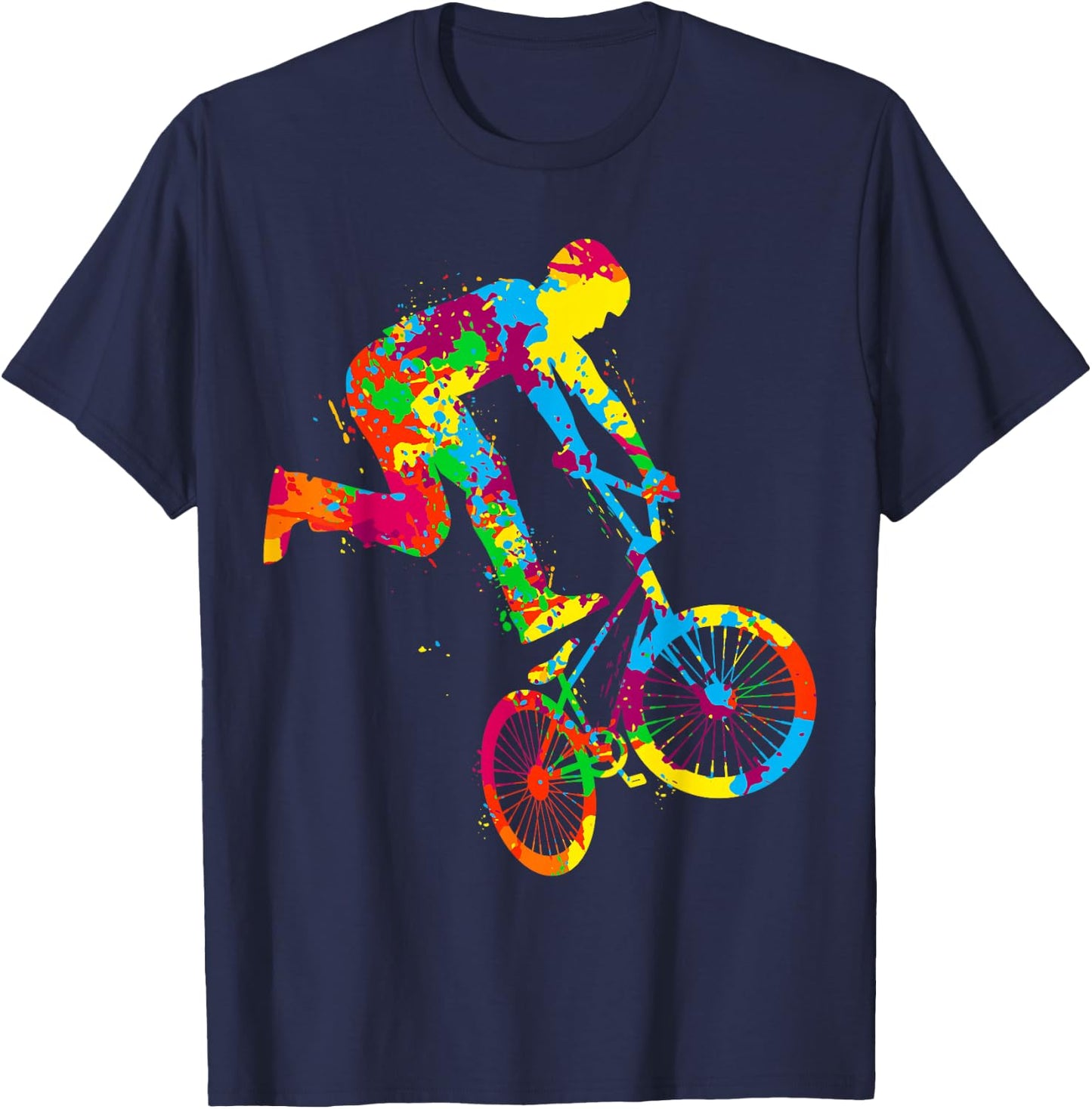 BMX Bike Stunt Driver Boys Kids , black T-Shirt - T-Shirt | Navy