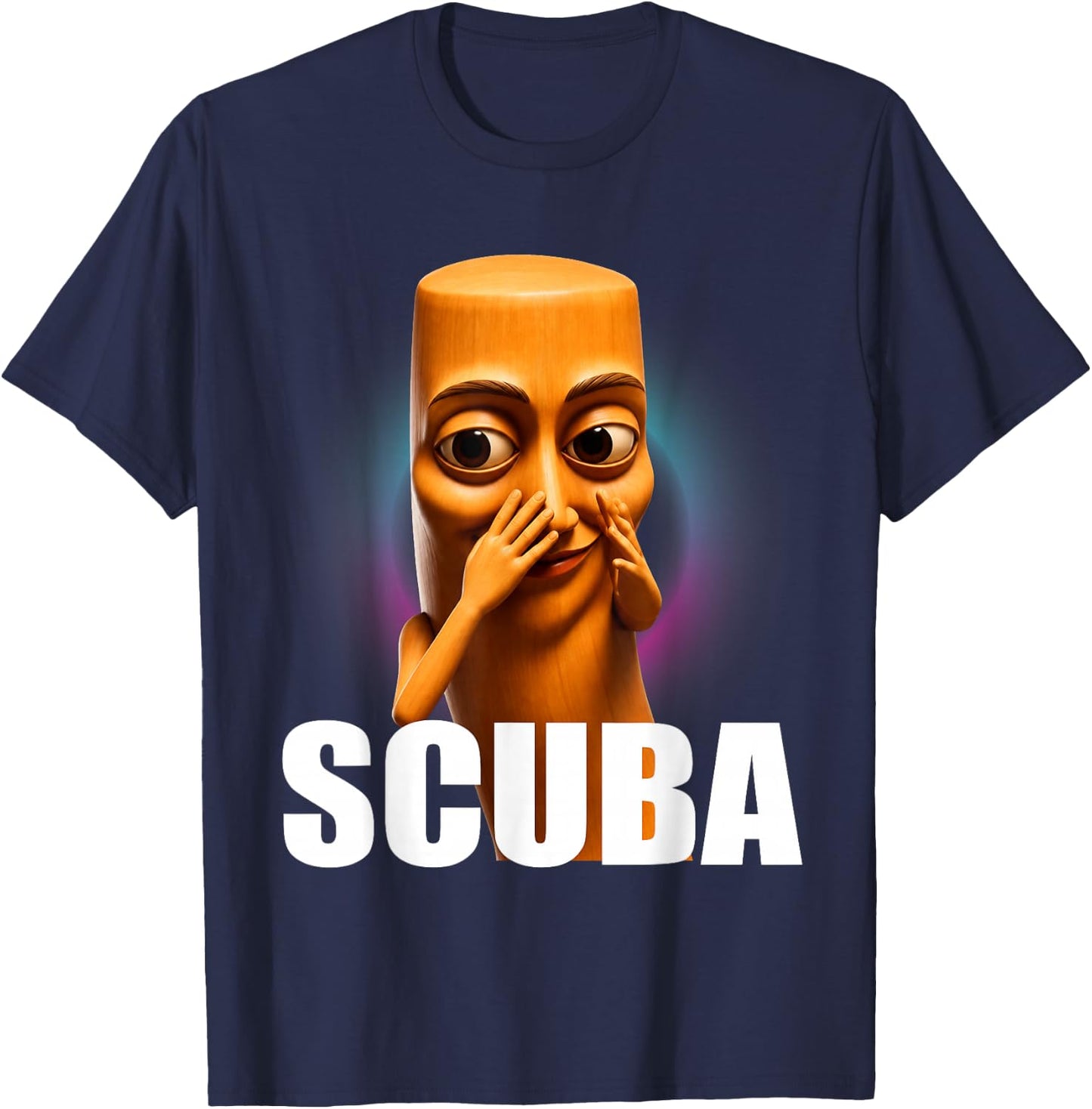 Scuba Tung Tung Sahur Dance Funny Brainrot Meme T-Shirt - T-Shirt | Navy