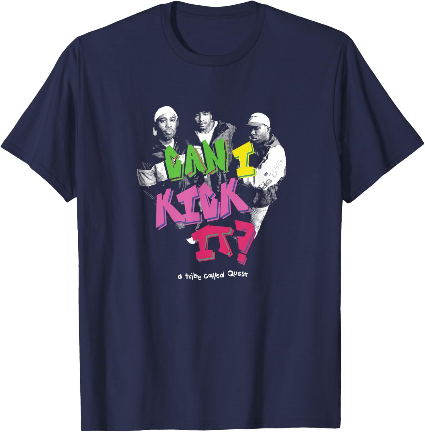 A Tribe Called Quest Can I Kick It? -Adults , Black, Small, Short Sleeve T-Shirt - T-Shirt | Navy
