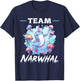Funny Narwhal Jellyfish Animal Team Narwhal T-Shirt - T-Shirt | Navy