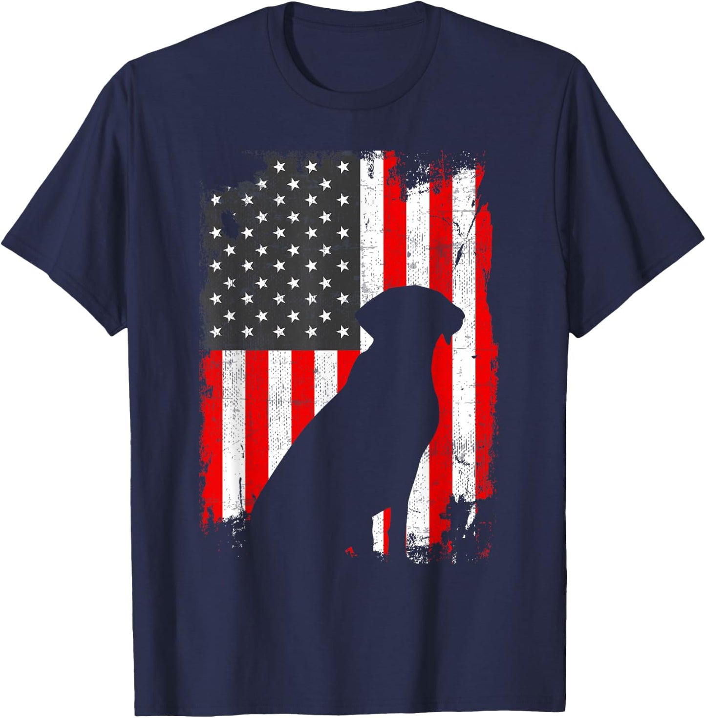 Black Lab USA Flag, Patriotic for Dog Owners T-Shirt - T-Shirt | Navy