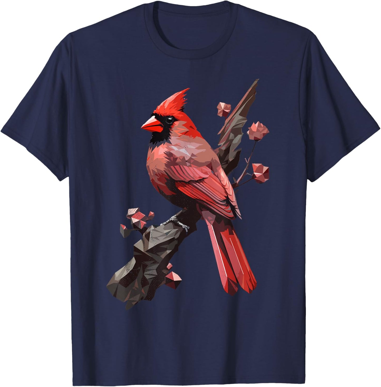 Cardinal bird. Nature's ruby. Beauty in red. T-Shirt - T-Shirt | Navy