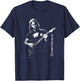 David Glimour Portrait with Guitar , black T-Shirt - T-Shirt | Navy