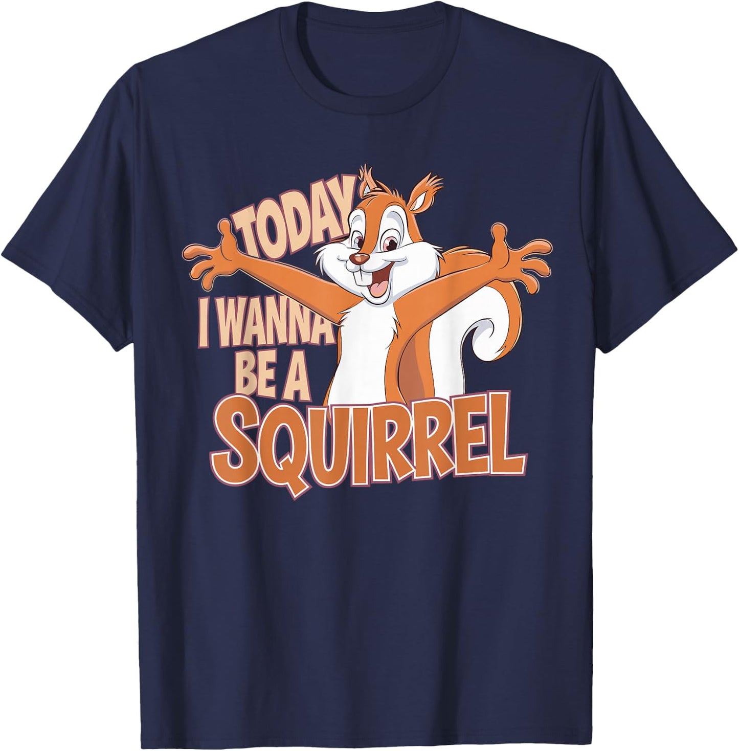 Childrens Today I wanna be a Squirrel Design | Kids Squirrel T-Shirt - T-Shirt | Navy
