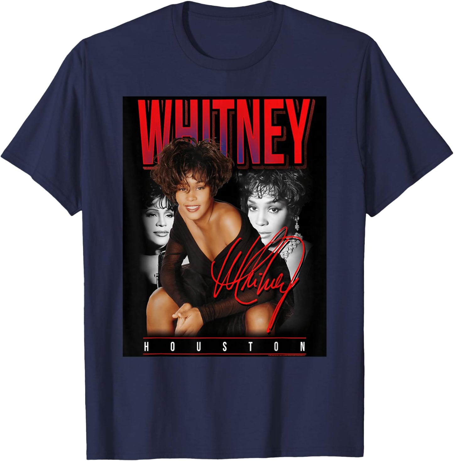 Whitney Houston Retro-Fotocollage T-Shirt - T-Shirt | Navy