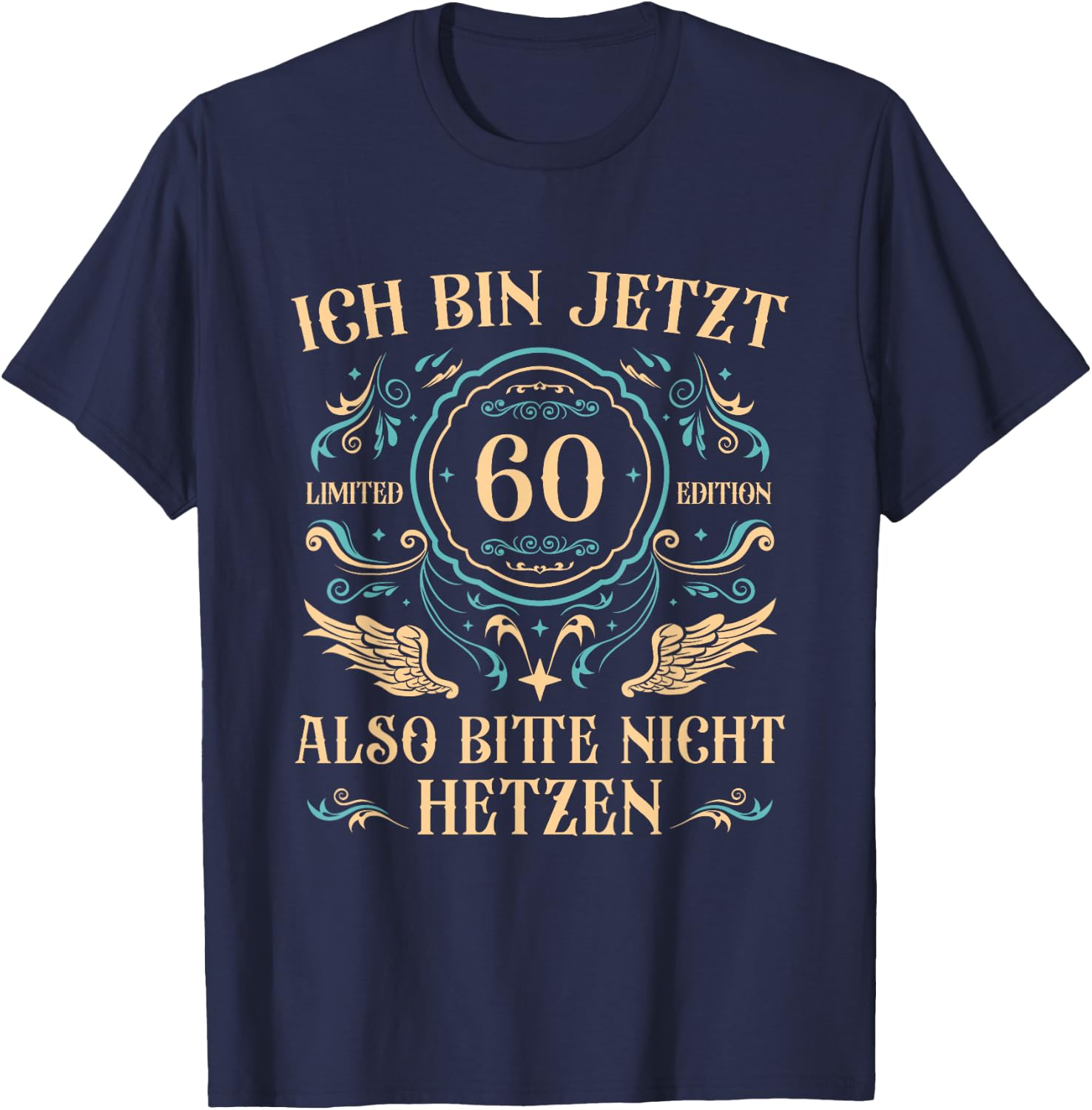 Men's 60 Years Old 60s Dad 60th Birthday , black T-Shirt - T-Shirt | Navy