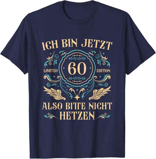 Men's 60 Years Old 60s Dad 60th Birthday , black T-Shirt - T-Shirt | Navy