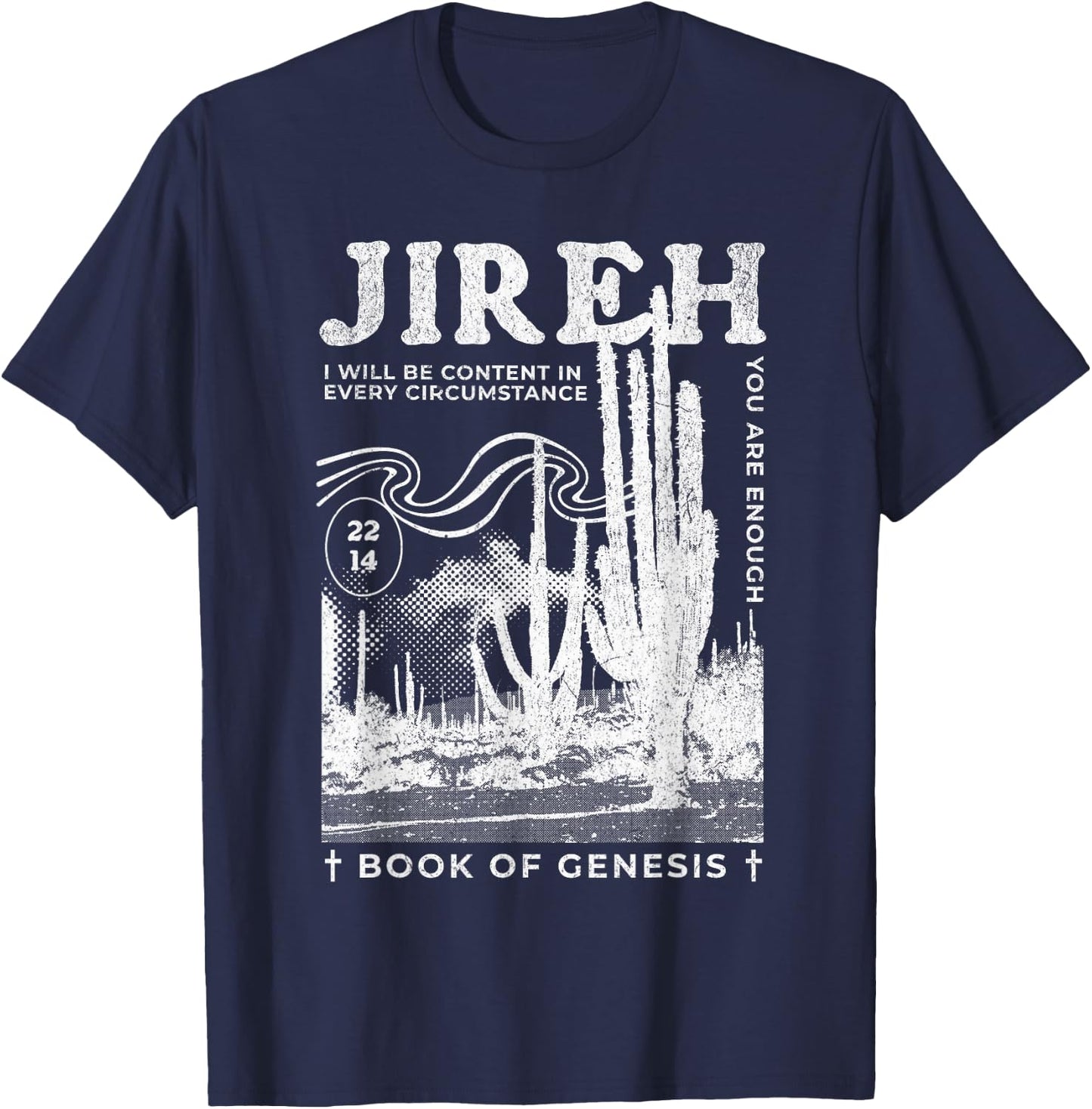 Jireh You Are Enough Boho Trendy Bible Verse Christian T-Shirt - T-Shirt | Navy