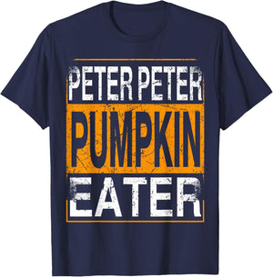 Peter Pumpkin Eater - Halloween Funny Distressed T-Shirt - T-Shirt | Navy