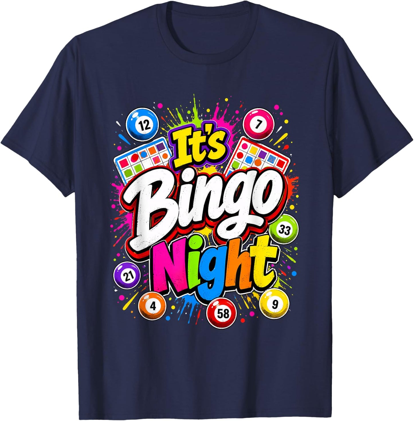 Its Bingo Night Game Night T-Shirt - T-Shirt | Navy