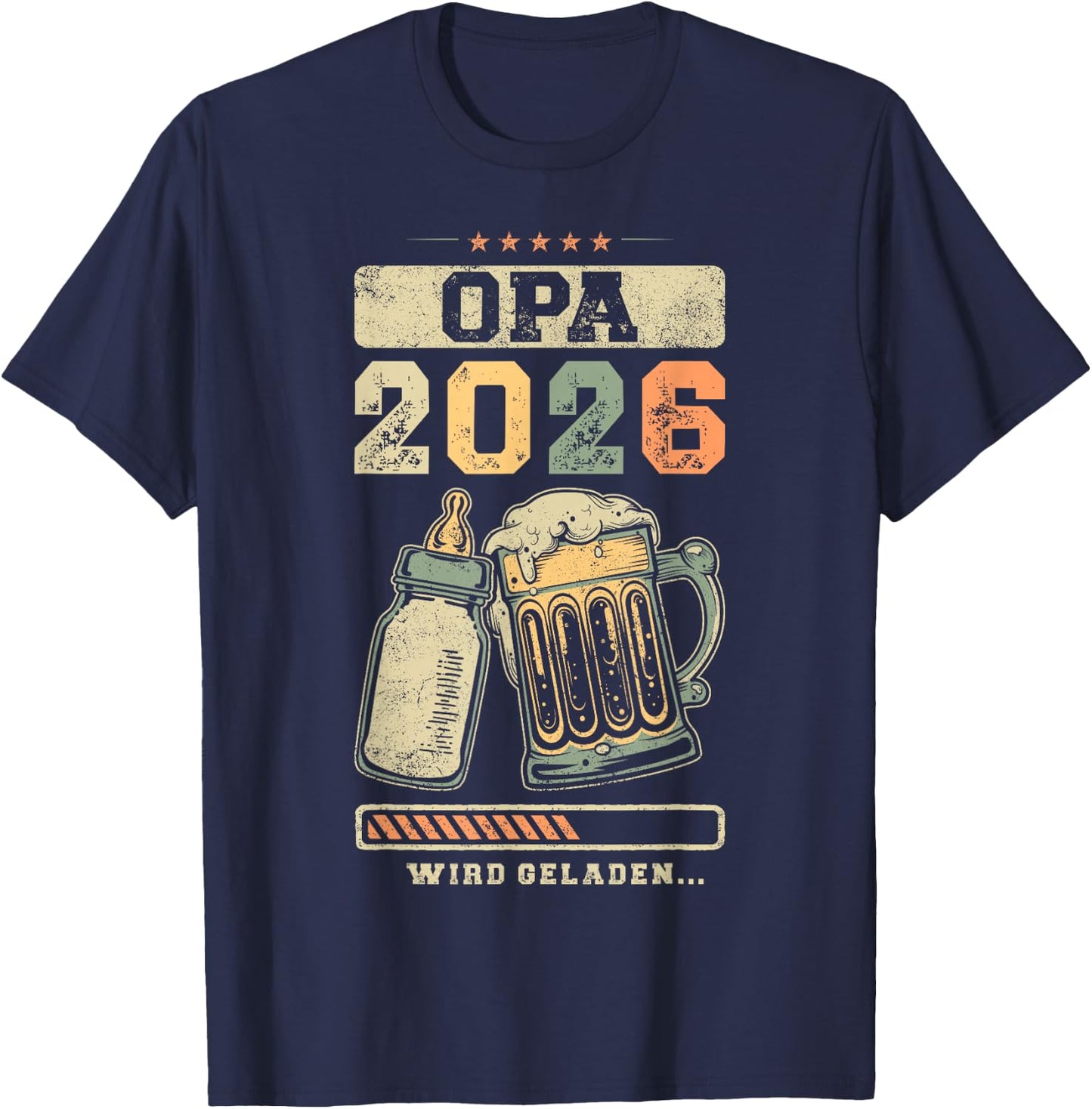 Grandpa 2026, Pregnancy Announcement T-Shirt - T-Shirt | Navy