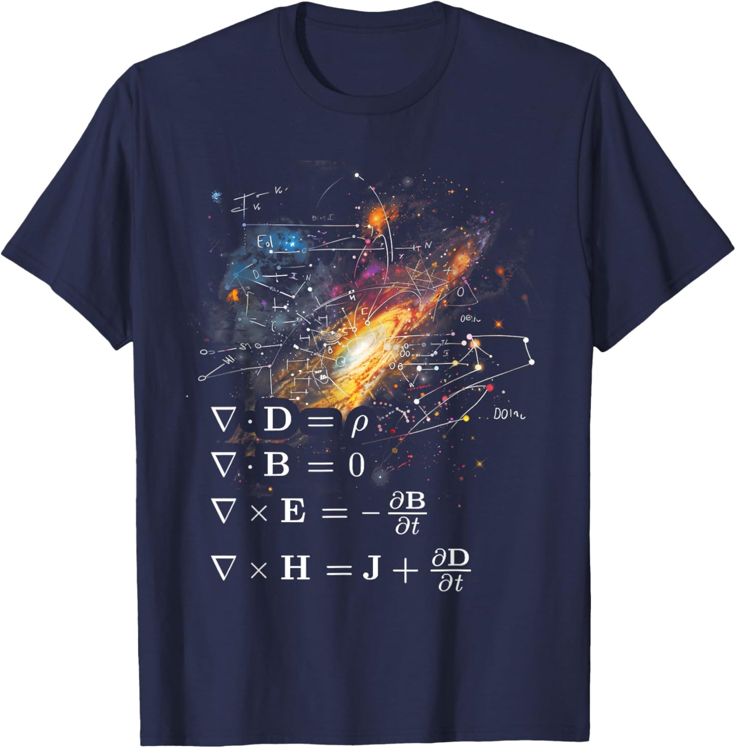 Maxwell's Equations Physics Relativity Math Mathematics T-Shirt - T-Shirt | Navy