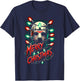Merry Christmas Festive Slasher Candy Cane Menace T-Shirt - T-Shirt | Navy