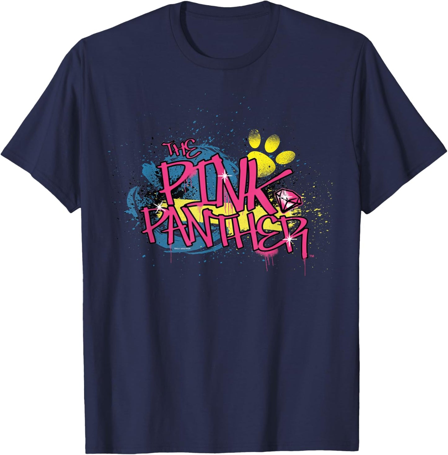 Pink Panther Graffiti Street Art Typography T-Shirt - T-Shirt | Navy