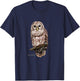 Kids Barred Owl Graphic Birder Shirt Wildlife Bird Watching T-Shirt - T-Shirt | Navy