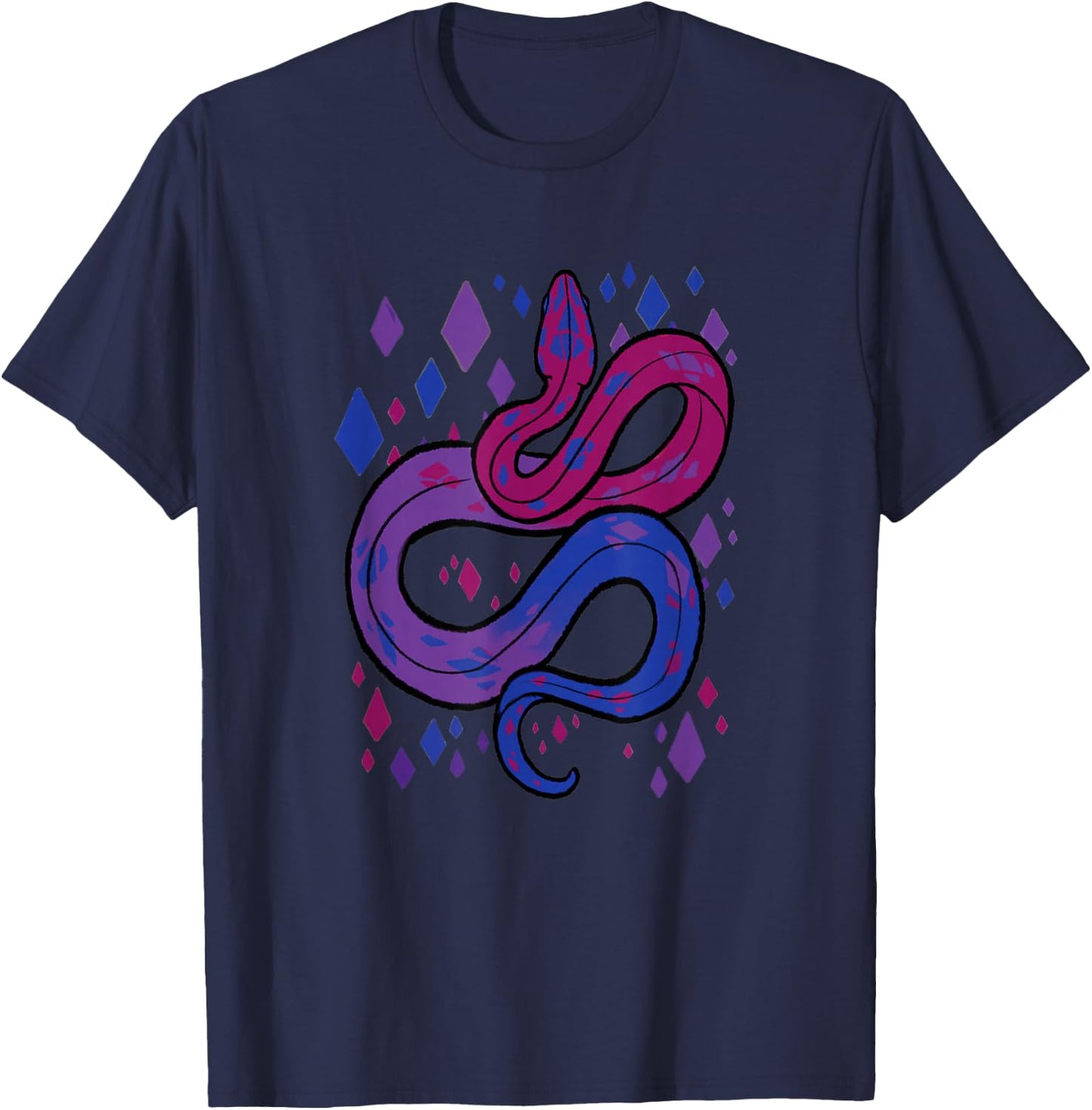 Bisexual Pride Flag Snake T-Shirt - T-Shirt | Navy