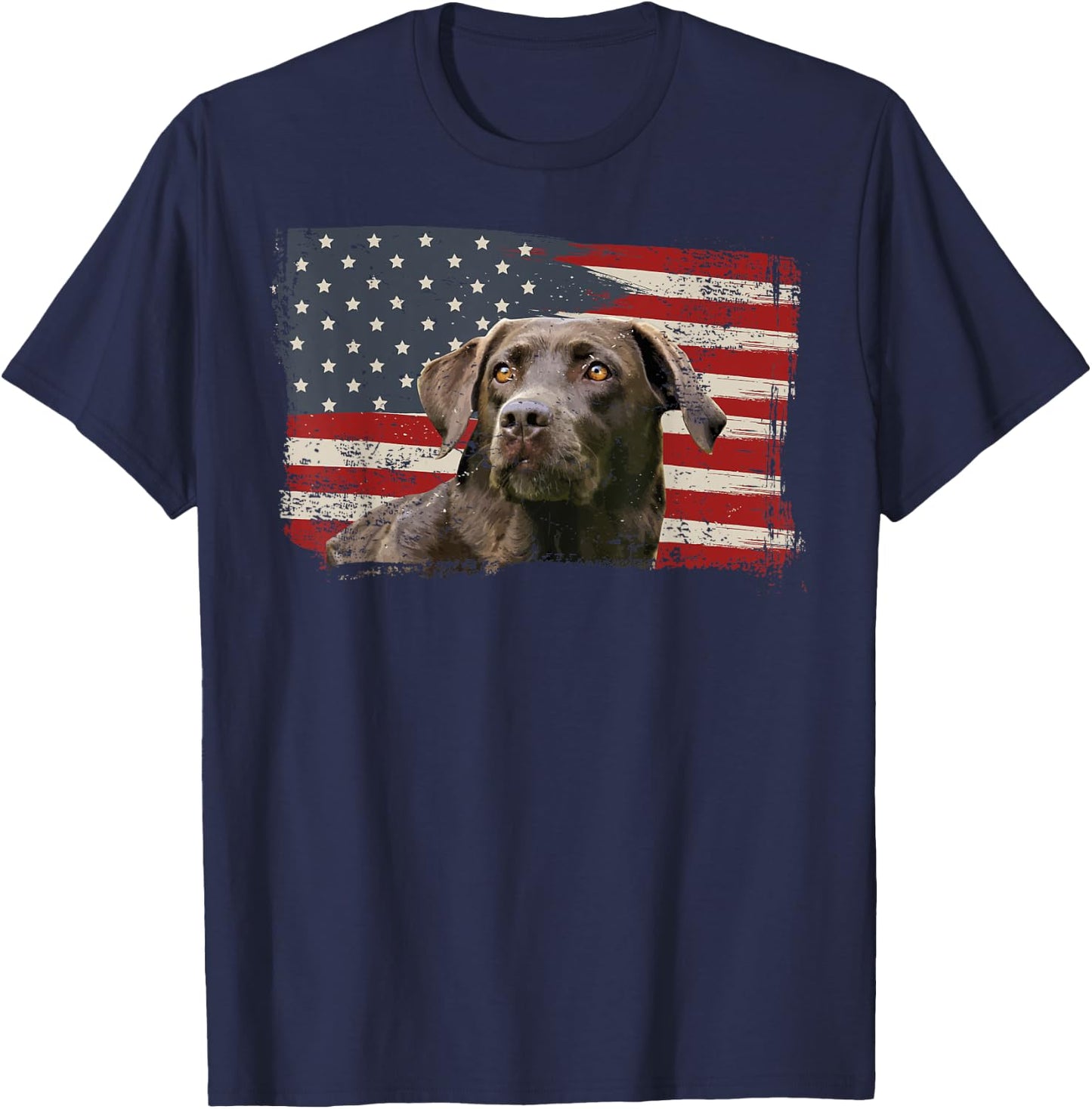 Patriotic USA Flag Black Labrador Gift Lab Owners Men T-Shirt - T-Shirt | Navy