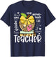 Back to School Teacher Leopard Apple Bow Women Girl T-Shirt - T-Shirt | Navy