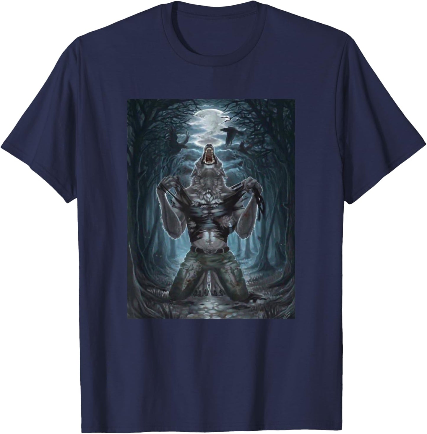 Wolf Ripping Meme T-Shirt - T-Shirt | Navy