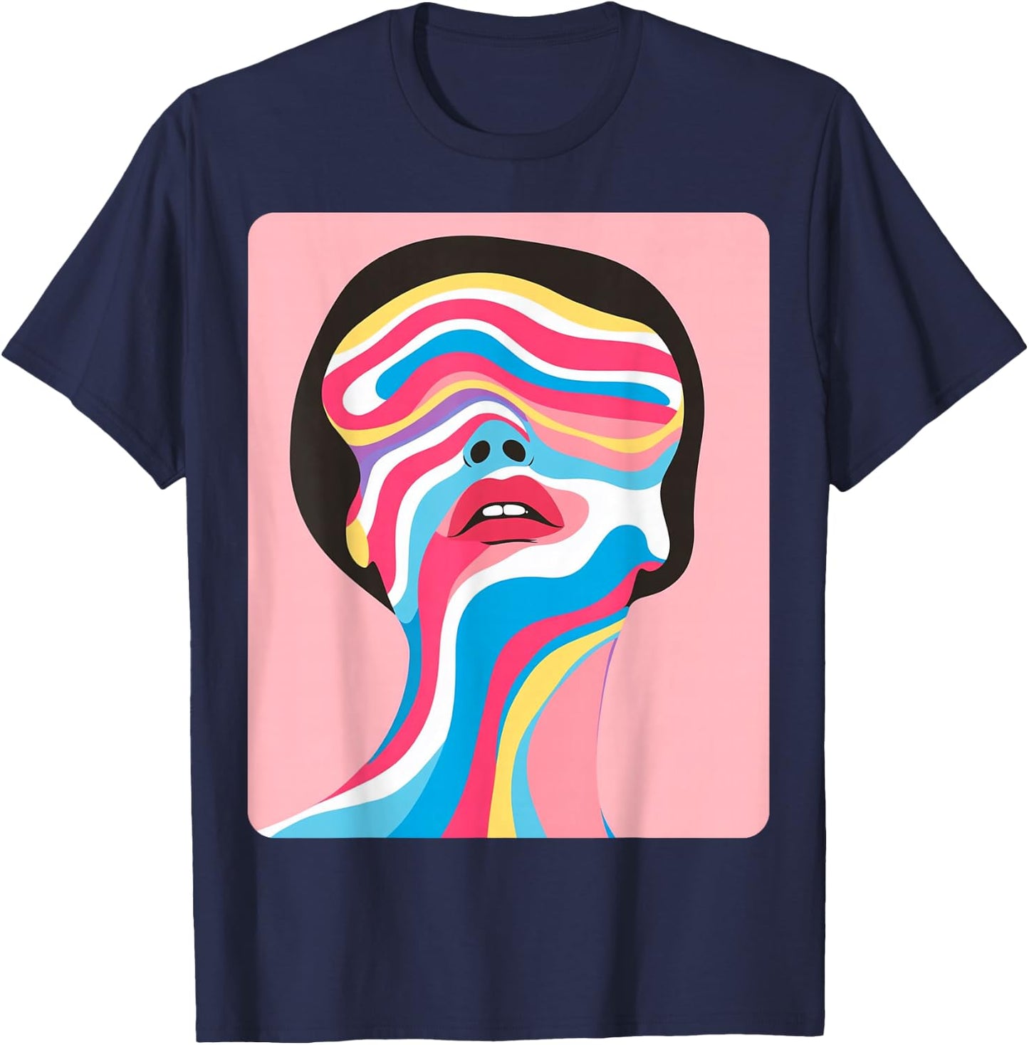 Pop Art Colorful Feminine T-Shirt - T-Shirt | Navy