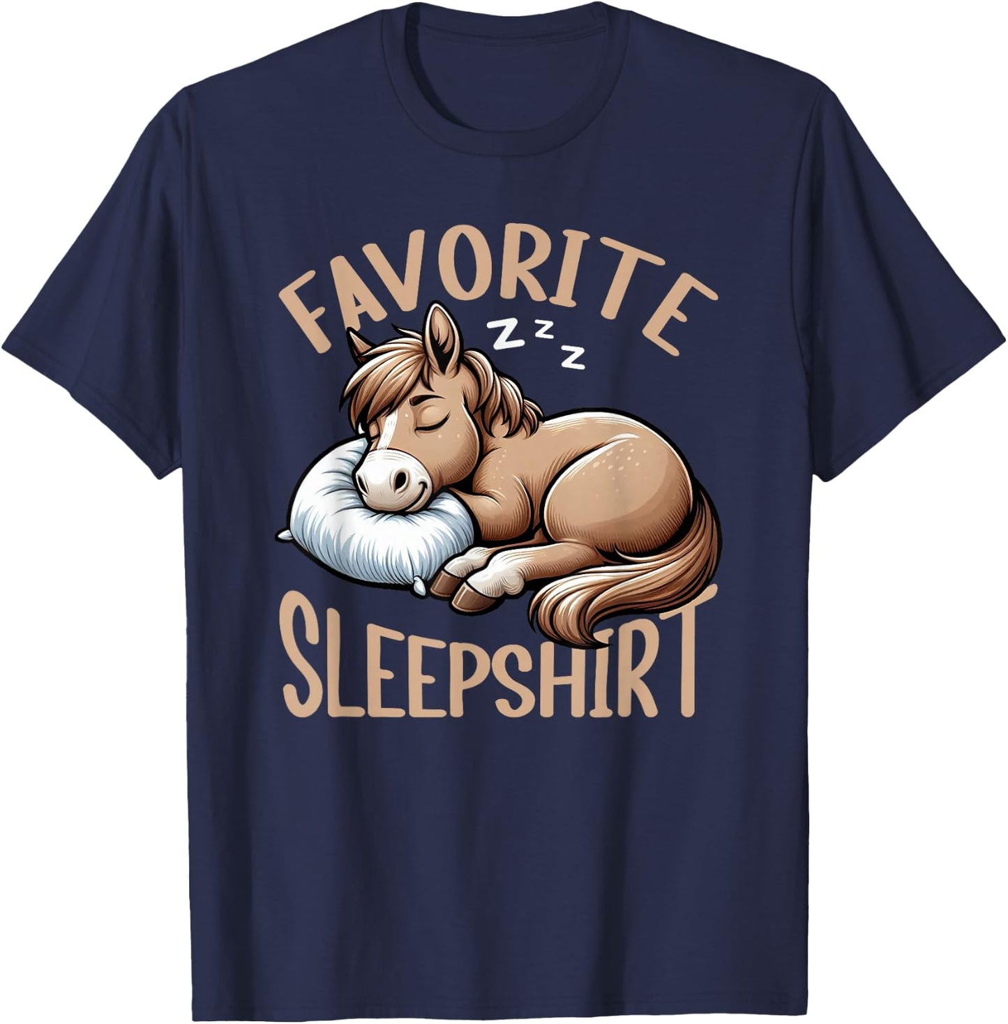 Official Horse Nap Pyjamas , Black, S T-Shirt - T-Shirt | Navy